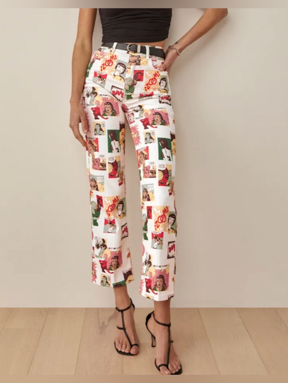 REFORMATIONComic Print Pants with Colorful Graphics